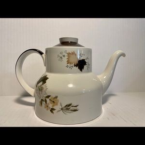 Royal Doulton Westwood TC1025 Mini Teapot & Lid. Brown & Gray Leaves. England.